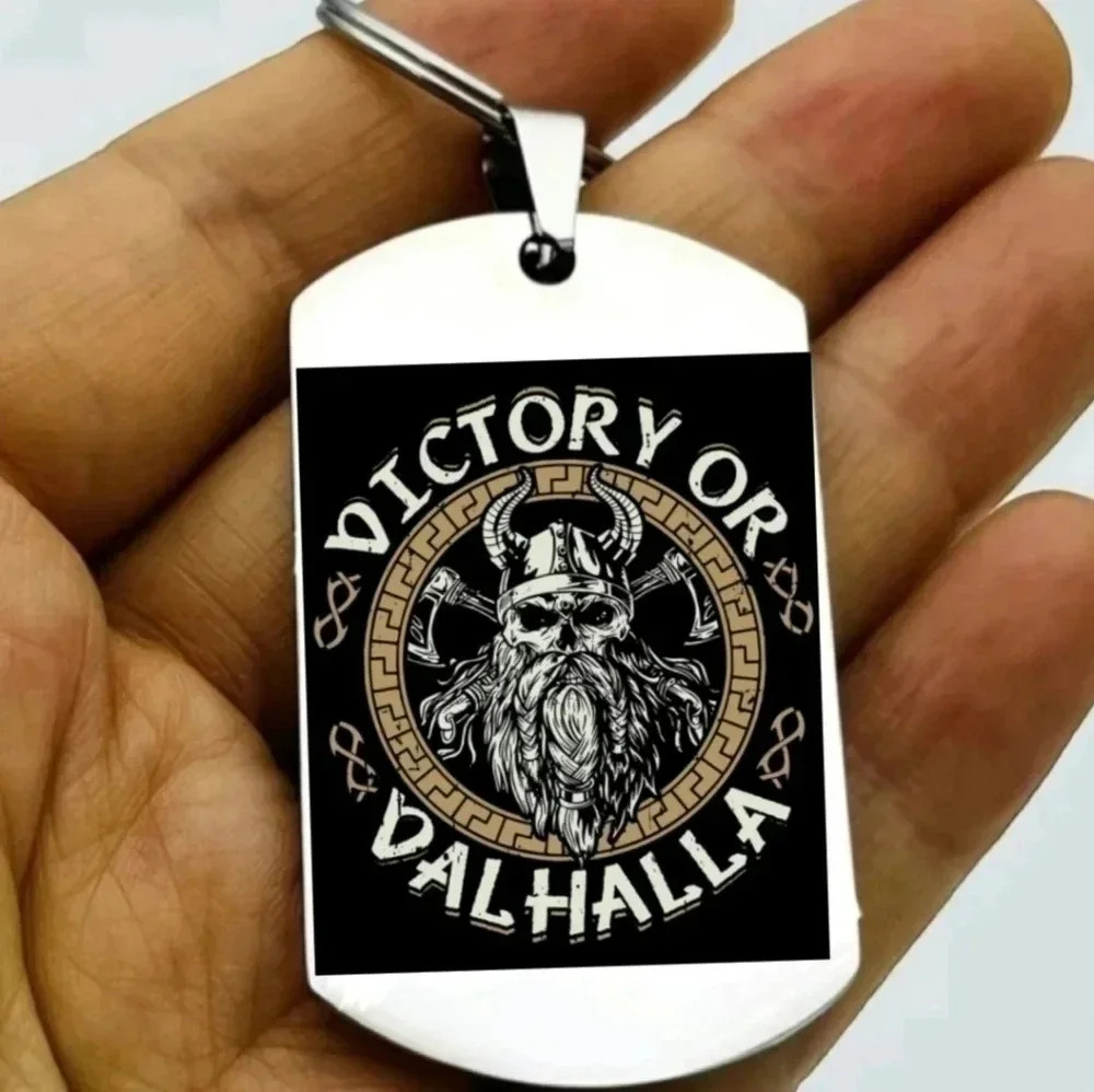 Viking skull art hot Keychain